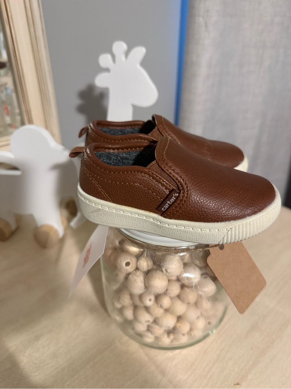 Carter's Brown Slip-On Toddler Shoes with Cream Sole